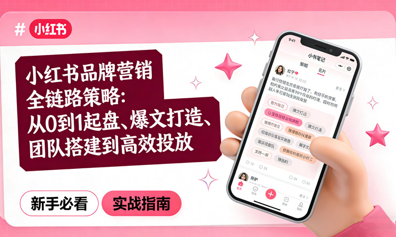 小红书品牌营销全链路策略：从0到1起盘、爆文打造、团队搭建到高效投放