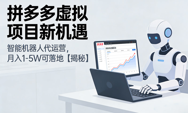 拼多多虚拟项目新机遇：智能机器人代运营，月入1-5W可落地【揭秘】