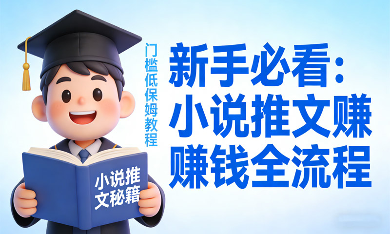 新手必看：小说推文赚钱全流程，门槛低保姆级教程