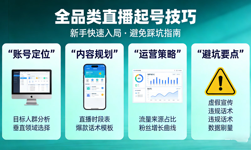【免费分享】全品类直播起号技巧：新手快速入局，避免踩坑