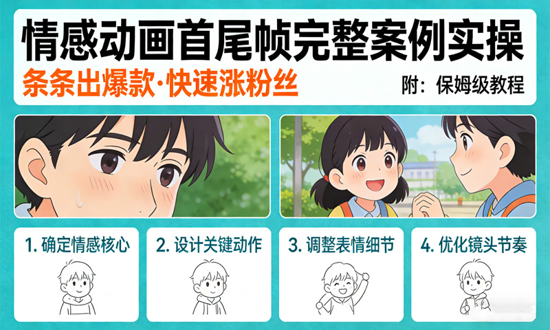 【免费分享】情感动画首尾帧完整案例实操，条条出爆款，快速涨粉丝(附保姆级教程)